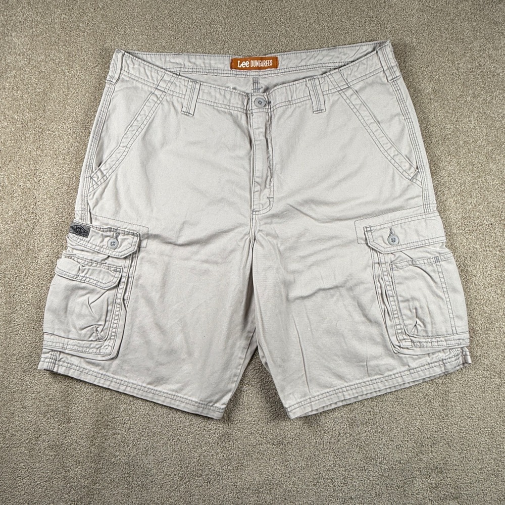 Lee Dungarees‎ Mens Tan Cotton Twill Cargo Shorts Size 38 Khaki Casual Utility